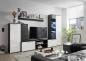 Preview: Wohnwand MELODY 3 Black North/MDF Weiß Hochglanz/Black North